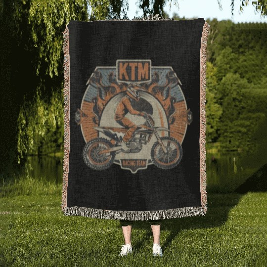 ktm racing team Woven Blankets