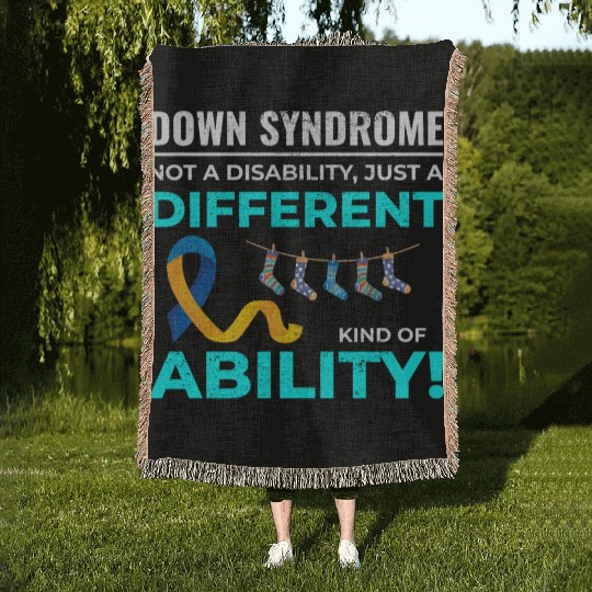 Down Syndrome Awareness Different Ability Woven Blankets