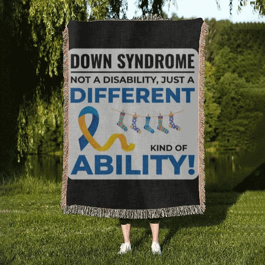 Down Syndrome Awareness Different Ability Woven Blankets