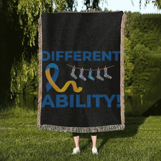 Down Syndrome Awareness Different Ability Woven Blankets