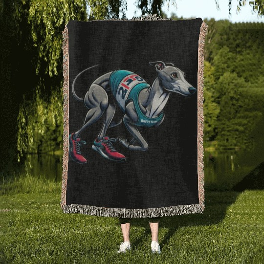 Marathon Master: Greyhound's Race Day Woven Blankets