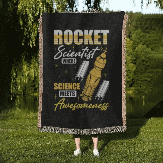 Space Engineer Rocket Scientist Awesomeness Woven Blankets