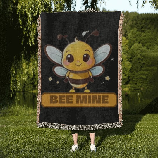 Bee mine Woven Blankets