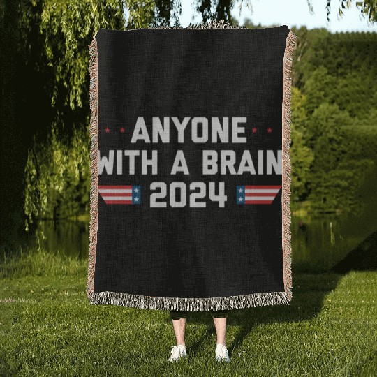 2024 Brain Vote Democracy Anti-Trump Woven Blankets