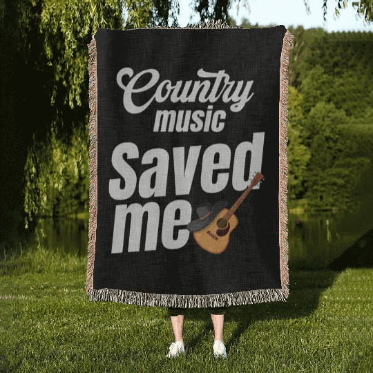 Country Music Saved Me Lover Cowgirl Classical Woven Blankets