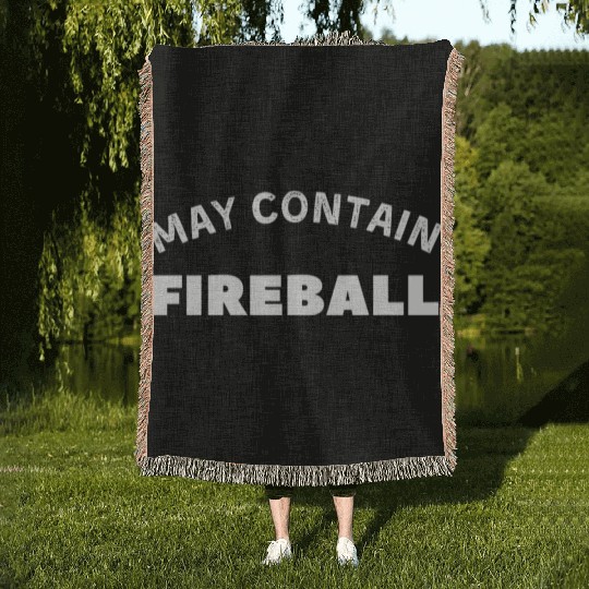 May Contain Fireball vintage Drinker Woven Blankets