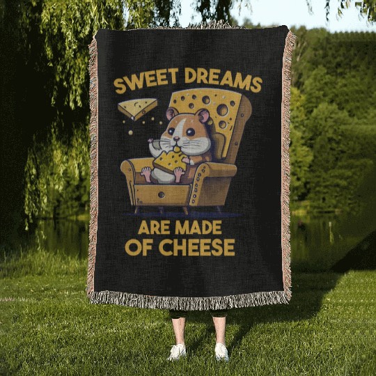 Sweet Dreams Are Made of Cheese Woven Blankets