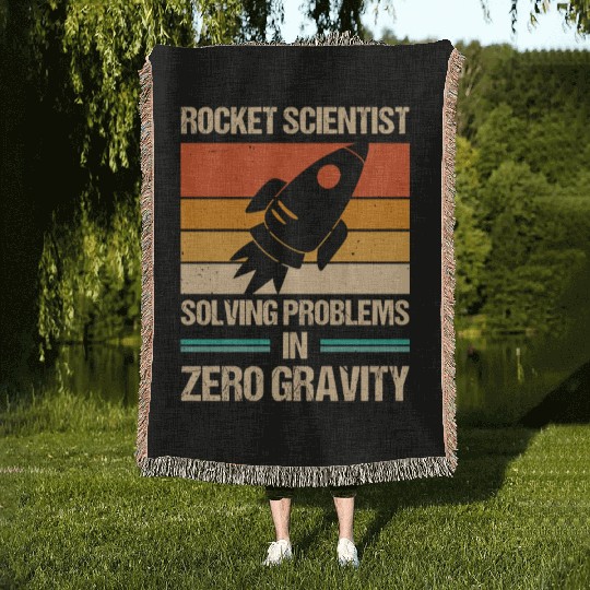 Rocket Scientist Retro Zero Gravity Vintage Woven Blankets