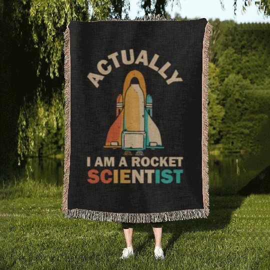 Retro Rocket Scientist Space Shuttle Woven Blankets