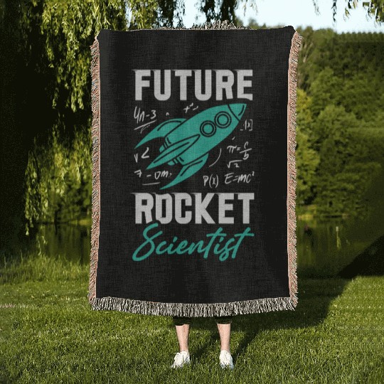 Rocket Scientist Future Mathematician Racket Woven Blankets