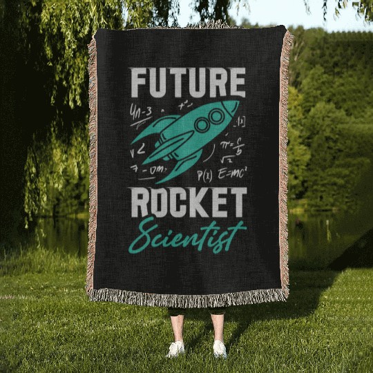 Rocket Scientist Future Mathematician Racket Woven Blankets