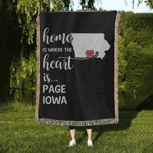 Page County Iowa Is Where My Heart Is Gift Woven Blankets