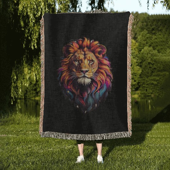 Lion design Woven Blankets