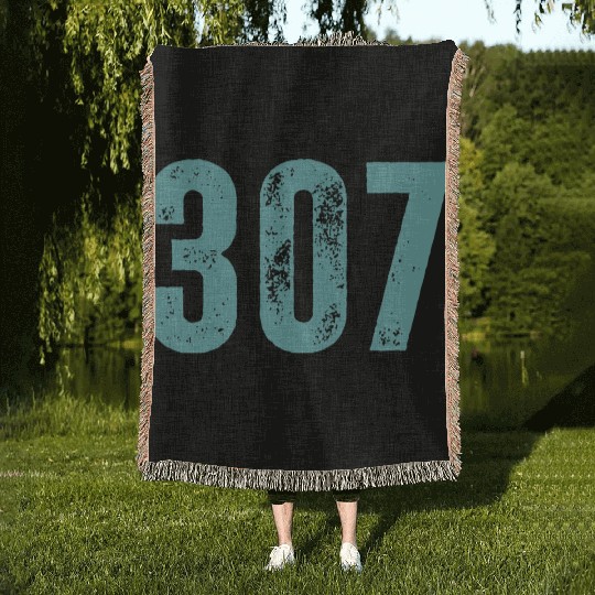307 Area Code Wyoming Woven Blankets