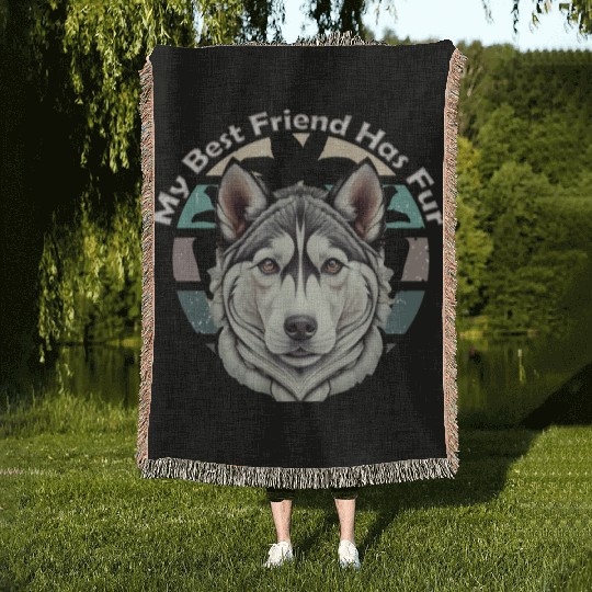 Valentine's Day celebrations with my husky Woven Blankets