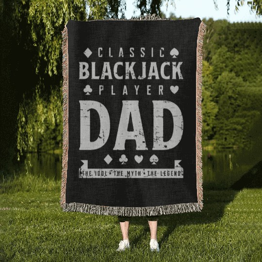 Classic Blackjack Player Dad The Idol Playing Card Woven Blankets