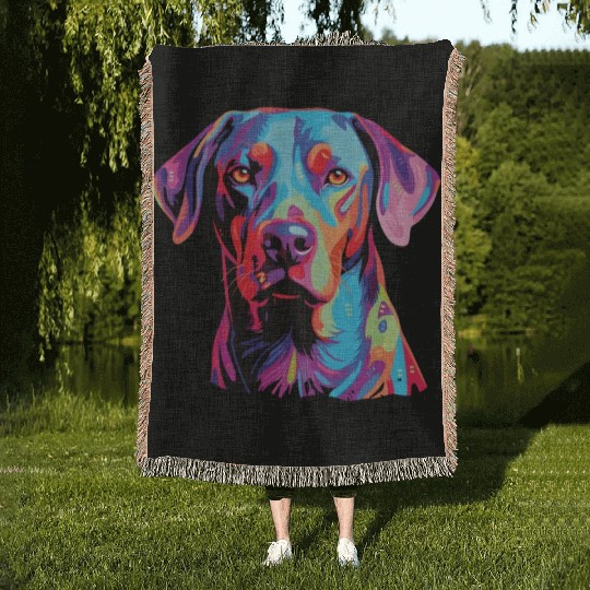 Watercolor Colorful Blue Lacy Woven Blankets