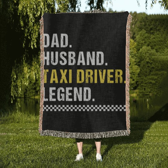Dad Taxi Driver Woven Blankets
