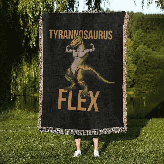 Tyrannosaurus Flex Weightlifting Powerlifting Woven Blankets