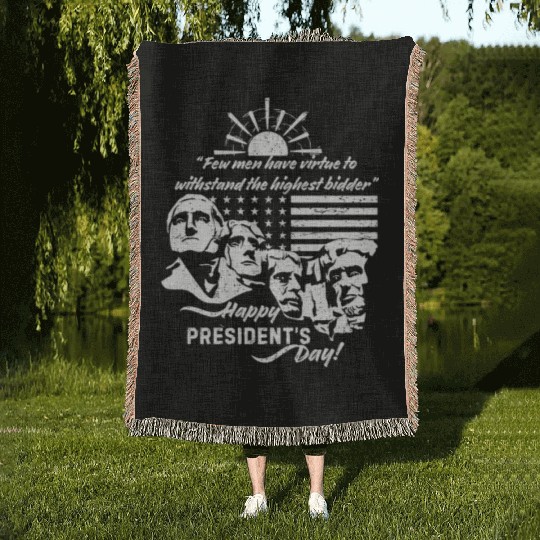 Presidents Day USA Woven Blankets