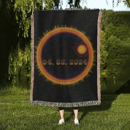 April 08 2024 Solar Eclipse - Science Woven Blankets