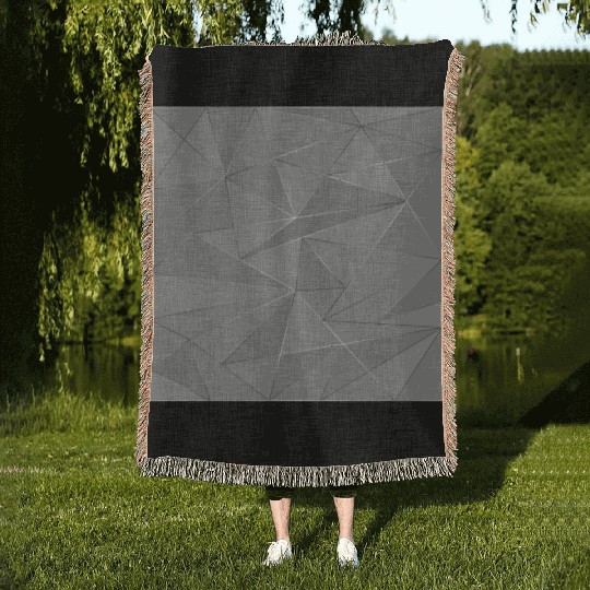 Grey silver low poly abstract background Woven Blankets