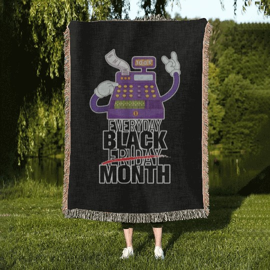 Everyday Black Friday Month Woven Blankets