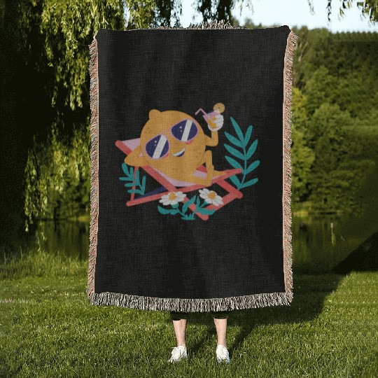I M Not Lazy I Save Energy Lemon Faul Funny Woven Blankets