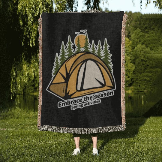 Embrace the season spring activities Woven Blankets