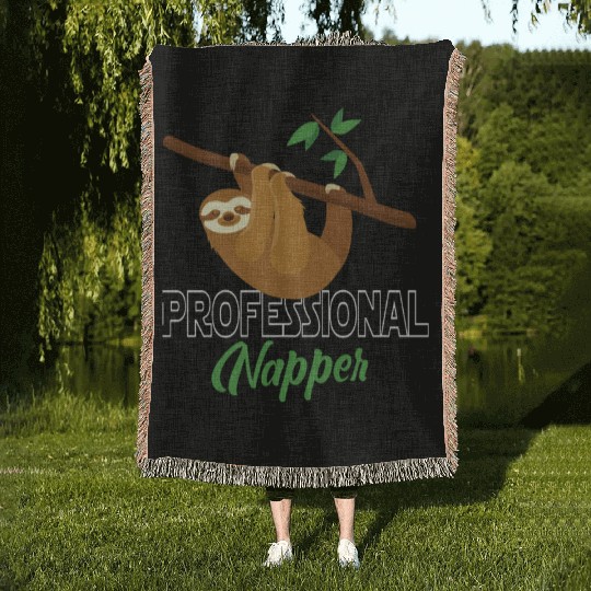 Professional Napper Sloth Sloth Sleep Woven Blankets