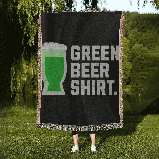 Green Beer Woven Blankets for St. Patrick's Day
