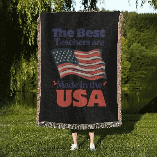 Teacher Appreciation Gift for 4th of July Woven Blankets