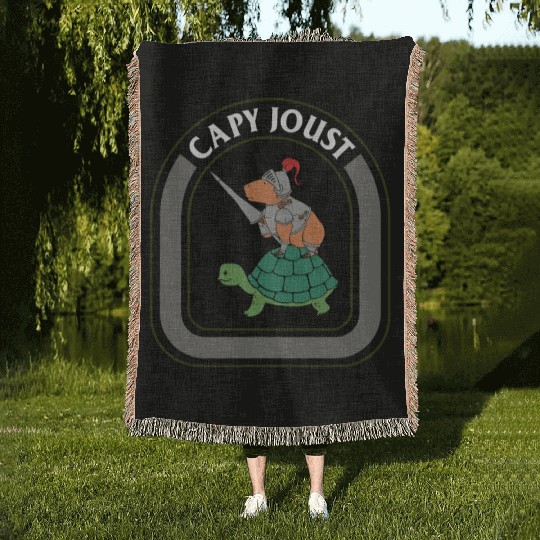 Capybara Woven Blankets, Capy Joust Woven Blankets, Gift For Joust