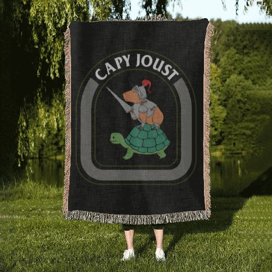 Capybara Woven Blankets, Capy Joust Woven Blankets, Gift For Joust