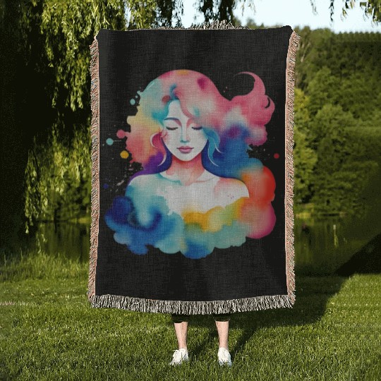 Color splash zodiac: Virgo Woven Blankets