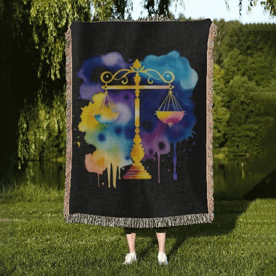 Color splash zodiac: Libra Woven Blankets