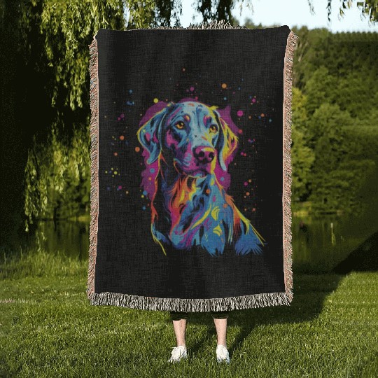 Watercolor Colorful Louisiana Catahoula Woven Blankets