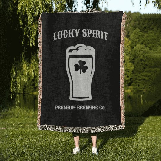 St Patricks Beer Green Woven Blankets