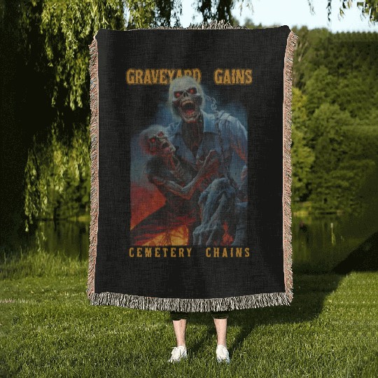 Graveyard Gains Cemetery Chains Woven Blankets