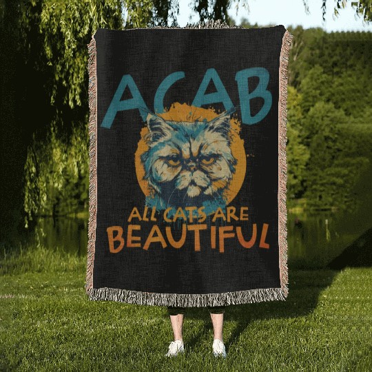 ACAB All Cats Are Beautiful Woven Blankets