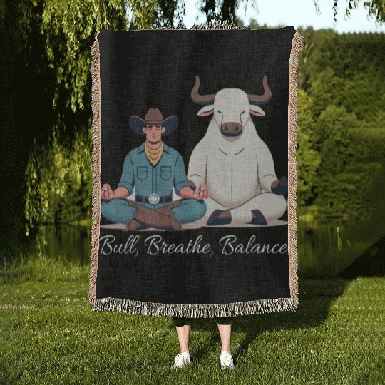 Rodeo Bull Riding Livestock Show Farmer Cattle Woven Blankets