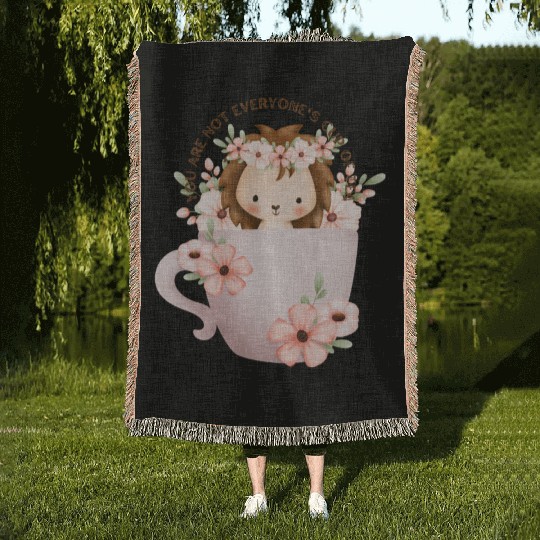 Lion s Cup of Tea Woven Blankets