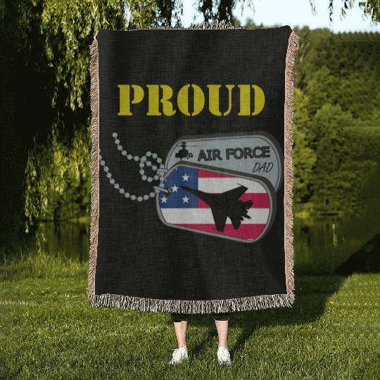 Proud Air Force Dad Woven Blankets
