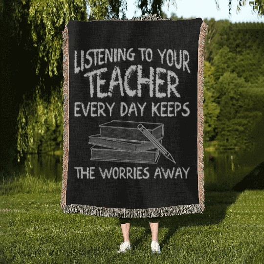 School Teacher Teaching Teachers Woven Blankets
