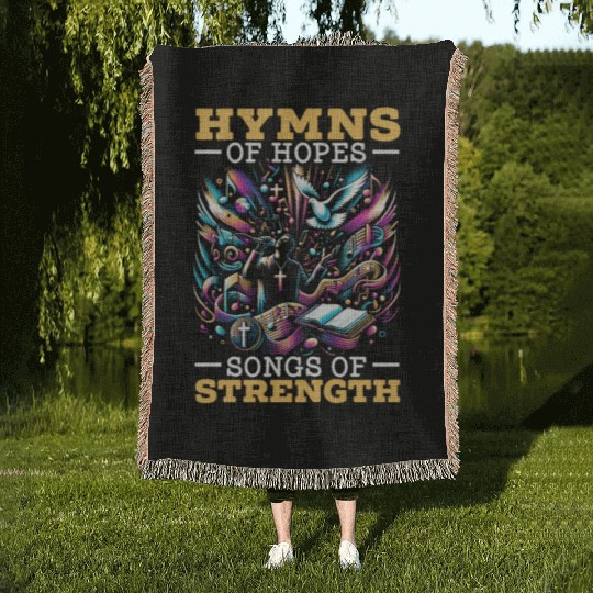 Gospel Music Religious Bible Scripture Christian Woven Blankets