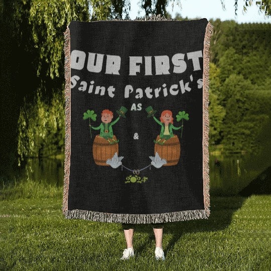 Husband Wife ,Our First St Patrick's Day As Mr&Mrs Woven Blankets