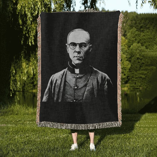 Saint Maximilian Maria Kolbe Woven Blankets