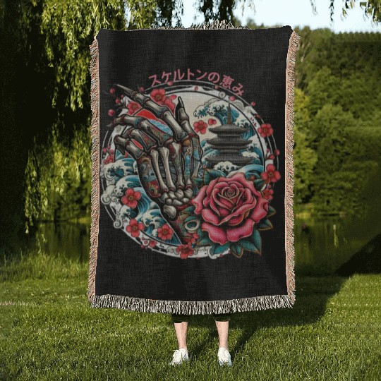 Skeleton's Sakura Woven Blankets