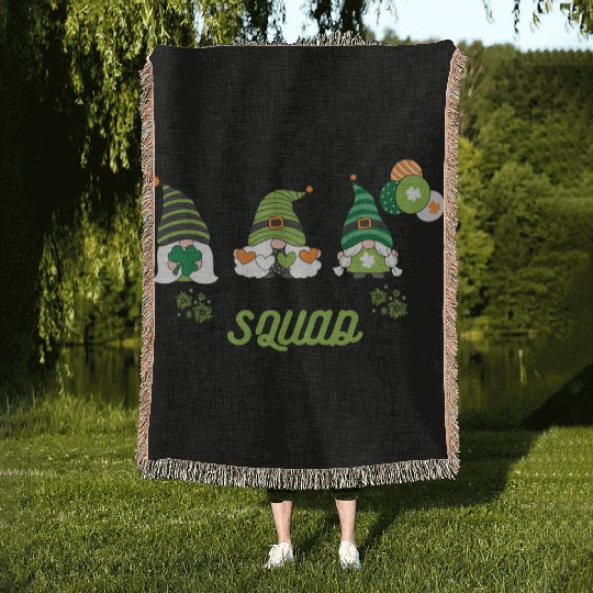 Cute Smuurfs St.patrick's Day Woven Blankets