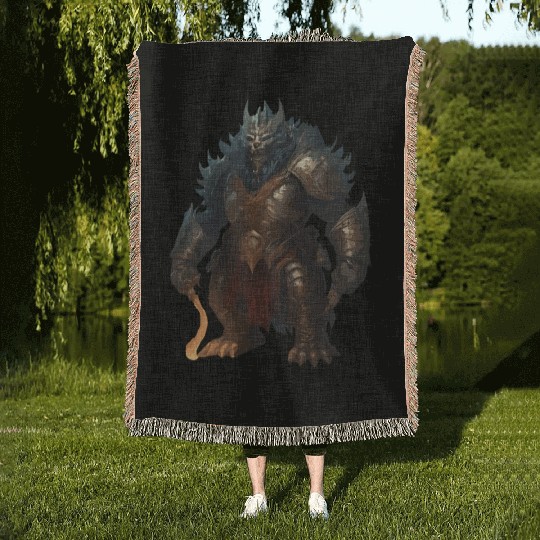 Threatening Ork Warriors In Armor Fantasy Graphics Woven Blankets